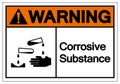 Warning Corrosive Substance Symbol Sign, Vector Illustration, Isolate On White Background Label. EPS10 Royalty Free Stock Photo