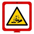 Warning Corrosive Substance Symbol ,Vector Illustration, Isolate On White Background Label. EPS10 Royalty Free Stock Photo
