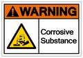 Warning Corrosive Substance Symbol ,Vector Illustration, Isolate On White Background Label. EPS10 Royalty Free Stock Photo