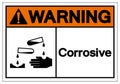 Warning Corrosive Symbol Sign, Vector Illustration, Isolated On White Background Label. EPS10