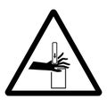 Warning Crush and Cutting Hand Hazard Symbol Sign ,Vector Illustration, Isolate On White Background Label. EPS10 Royalty Free Stock Photo