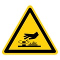 Warning Crush Hand Of Hot Rorating Hazard Symbol Sign ,Vector Illustration, Isolate On White Background Label. EPS10 Royalty Free Stock Photo
