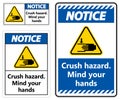 Warning Crush hazard Mind your hands Sign