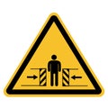 Warning crushing sign. Warning sign Risk of crushing. flat style