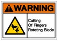 Warning Cutting of Fingers Rotating Blade Symbol Sign, Vector Illustration, Isolate On White Background Label .EPS10