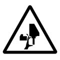 Warning Cutting Hand Hazard Symbol Sign ,Vector Illustration, Isolate On White Background Label. EPS10 Royalty Free Stock Photo