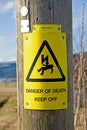 Warning: danger of death. Royalty Free Stock Photo