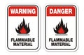 Warning and danger flammable material signs Royalty Free Stock Photo