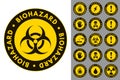 Warning and Danger. Round Icons. Set of Road and Safety Signs. Vector Labels Royalty Free Stock Photo