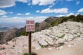 Warning Danger Sign at edge of Cliff Royalty Free Stock Photo