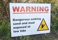 Warning, Danger Sinking Sand & Mud Sign