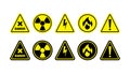 Warning and Danger Vector Labels. Royalty Free Stock Photo