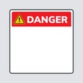 Warning danger vector sign board icon. Metal hazard warning blank board danger frame signboard Royalty Free Stock Photo