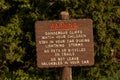 Warning Dangerous Cliffs Sign In Bryce Royalty Free Stock Photo