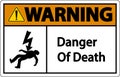 Warning Of Death Sign On White Background