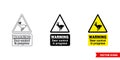 Warning deer control in progress hazard sign icon of 3 types color, black and white, outline. Isolated vector sign symbol