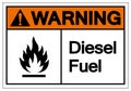 Warning Diesel Fuel Symbol Sign, Vector Illustration, Isolate On White Background Label. EPS10 Royalty Free Stock Photo