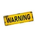 Warning dirty rusty metal icon plate sign Royalty Free Stock Photo