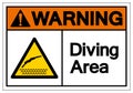 Warning Diving Area Symbol Sign, Vector Illustration, Isolate On White Background Label. EPS10