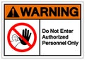 Warning Do Not Enter Authorized Personnel Only Symbol Sign ,Vector Illustration, Isolate On White Background Label .EPS10 Royalty Free Stock Photo