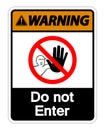 Warning Do Not Enter Symbol Sign on white background,Vector Illustration Royalty Free Stock Photo