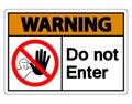 Warning Do Not Enter Symbol Sign on white background,Vector Illustration