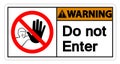 Warning Do Not Enter Symbol Sign on white background,Vector Illustration Royalty Free Stock Photo