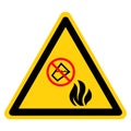 Warning Do Not Extinguish With Water Symbol Sign ,Vector Illustration, Isolate On White Background Label .EPS10 Royalty Free Stock Photo