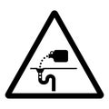 Warning Do Not Pour Down Drain Fields Symbol Sign ,Vector Illustration, Isolate On White Background Label .EPS10