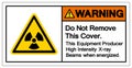 Warning Do Not Remove This Cover This Equipment Producer High Intensity X-ray Beams when energized Symbol Sign,Vector Illustration