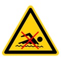 Warning Do not Swimming Area Symbol Sign, Vector Illustration, Isolate On White Background Label. EPS10 Royalty Free Stock Photo