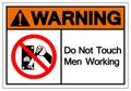 Warning Do Not Touch Men Working Symbol Sign, Vector Illustration, Isolate On White Background Label. EPS10 Royalty Free Stock Photo