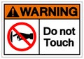 Warning Do not touch Symbol Sign, Vector Illustration, Isolate On White Background Label. EPS10 Royalty Free Stock Photo