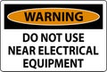Warning Do Not Use Near Electrical Equipment Royalty Free Stock Photo