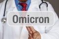 Warning doctor: Omicron Variant - new variant of Covid 19 Royalty Free Stock Photo