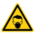 Warning Dust Mask Must Be Worn Symbol Sign ,Vector Illustration, Isolate On White Background Label. EPS10