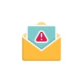 Warning e-mail notification flat icon