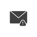 Warning e-mail notification vector icon Royalty Free Stock Photo