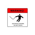 Warning electrical hazard vector