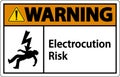 Warning Electrocution Risk Sign On White Background Royalty Free Stock Photo