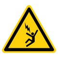 Warning Electrocution Risk Symbol Sign ,Vector Illustration, Isolate On White Background Label. EPS10 Royalty Free Stock Photo