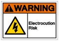 Warning Electrocution Risk Symbol Sign, Vector Illustration, Isolated On White Background Label .EPS10 Royalty Free Stock Photo