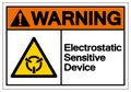 Warning Electrostatic Sensitive Device ESD Symbol Sign, Vector Illustration, Isolate On White Background Label .EPS10