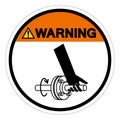 Warning Entanglement Of Hand Rotating Shaft Symbol Sign, Vector Illustration, Isolate On White Background Label .EPS10