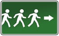 Warning or escape route sign