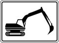 Warning excavator sign Royalty Free Stock Photo