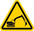 Warning excavator sign Royalty Free Stock Photo