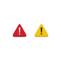 Warning, Exclamation Mark Icon Vector in Triangle Style Royalty Free Stock Photo