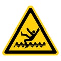 Warning Exposed Rotating Parts Will Cause Service Injury Or Death Symbol, Vector Illustration, Isolate On White Background Label.