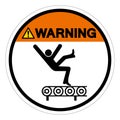 Warning Fall Hazard From Conveyor Symbol Sign, Vector Illustration, Isolate On White Background Label .EPS10 Royalty Free Stock Photo